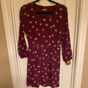 Madewell Long sleeve silk burgundy dress